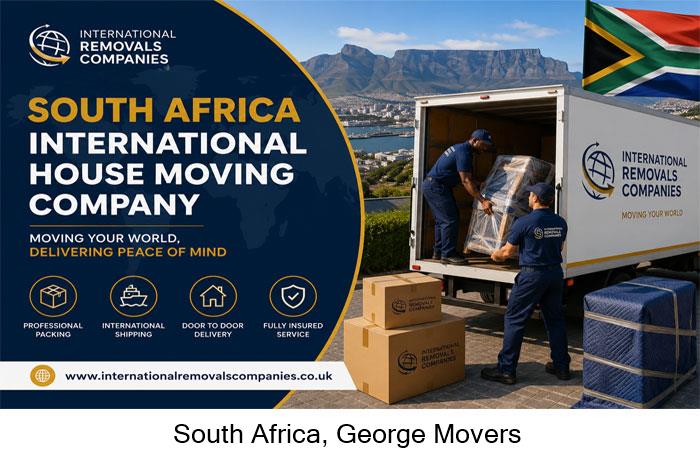 Movers unloading at a Blanco property below the Outeniqua mountains
