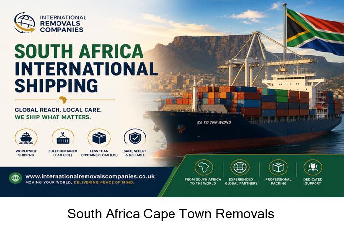 Container leaving Table Bay on the road leg to a Cape Town suburb