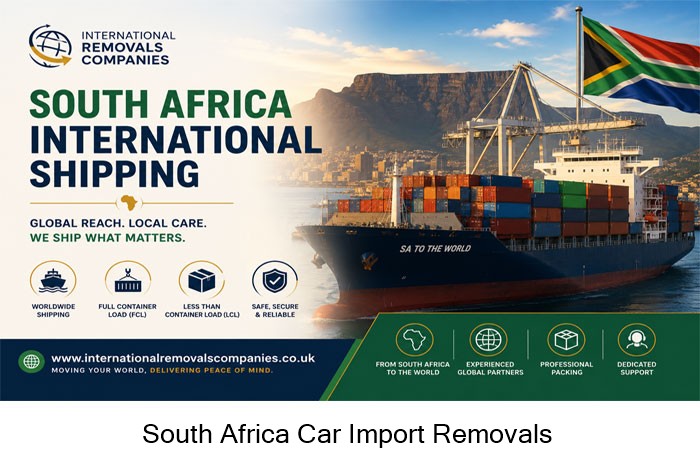 Car being loaded into a container for shipment to South Africa