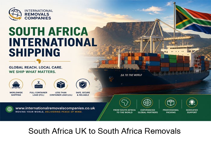 Container loading at a UK port for shipment to South Africa